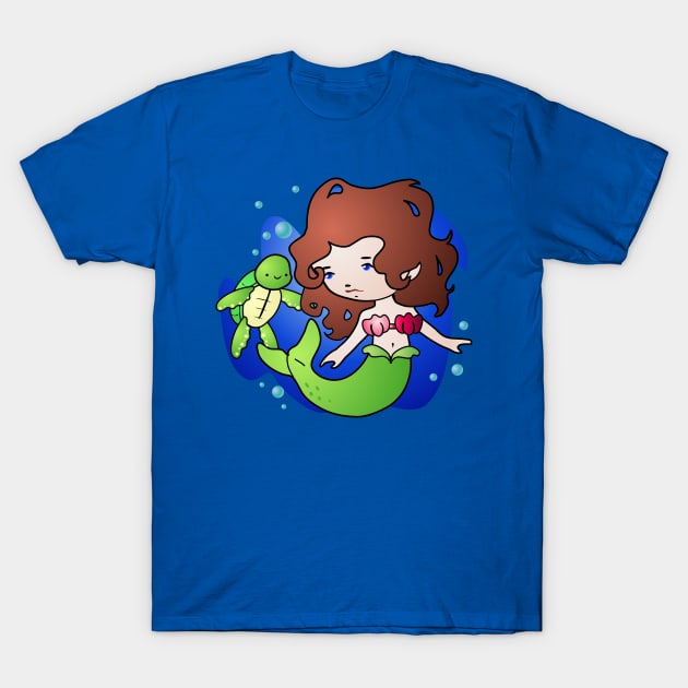 Mermaid and Turtle T-Shirt by LyddieDoodles